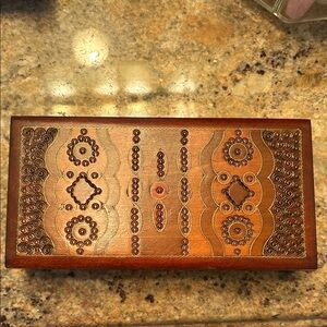 Handcrafted Brown Wooden Decorative Box
